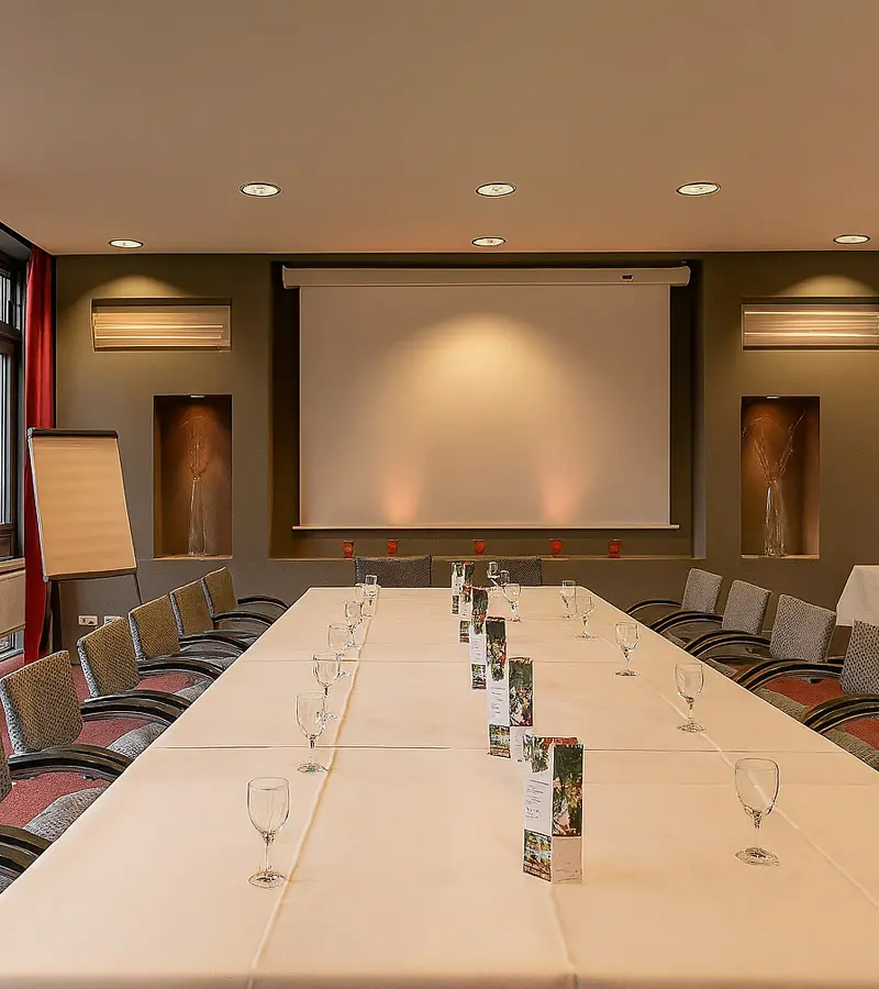 Business-Tagung im modernen Konferenzraum des Parkhotels Bad Krozingen mit Tageslicht