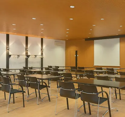 Business im Parkhotel Bad Krozingen – Arbeiten mit Komfort Business-Tagung im modernen Konferenzraum des Parkhotels Bad Krozingen mit Tageslicht
